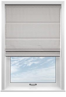 Dew Drop, Metallic Silver - Motorised Roman Blind